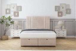 "Comfort The Foxy Sand Naples Ottoman Bed Base With 26"" Strutted Headboard 5' King"