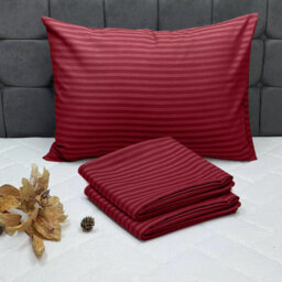 Ameha Stripe Pillowcase Pair Microfiber-Soft Burgundy Striped Pillowcases, Envelope Closure, Machine Washable Bedding Pillow Cover - thumbnail 7
