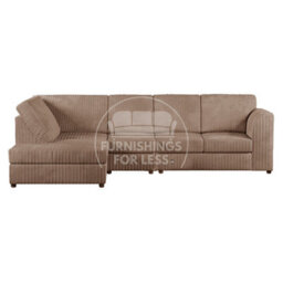 Furnishings For Less UK Luxor Coffee Jumbo Cord Large 5 Seater Corner Sofa Long Left Hand Facing - Full Back - thumbnail 1