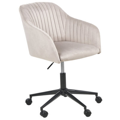Beliani Desk Chair Venice Velvet Taupe - image 1