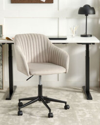 Beliani Desk Chair Venice Velvet Taupe - thumbnail 2