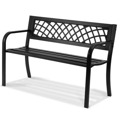 "Vevor Outdoor Bench 46"" Metal Garden Bench 480Lbs Cap W/backrest Armrests Patio Bench For Yard" - image 1
