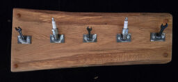 TT's Timber Supplies & Creations Handcrafted Solid Oak Motorcycle Themed Coat Hanger With Spanner & Spark Plug Hooks - thumbnail 3