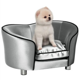 Dog Sofa Pet Chair, Kitten Bed Couch W/ Wooden Frame, Removable Cushion - thumbnail 6