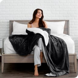 Ameha Thick Reversible Black Sherpa Fleece Blanket Single 130X150Cm Soft Warm Plush Throw For Bed Sofa Travel And Pets - thumbnail 7