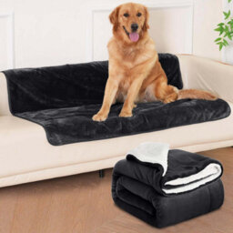 Ameha Thick Reversible Black Sherpa Fleece Blanket Single 130X150Cm Soft Warm Plush Throw For Bed Sofa Travel And Pets - thumbnail 4