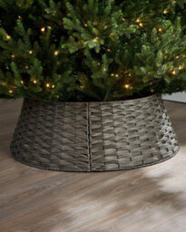 Werchristmas 65 Cm Grey Rattan Christmas Tree Collar - thumbnail 2