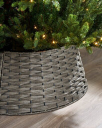 Werchristmas 65 Cm Grey Rattan Christmas Tree Collar - thumbnail 3