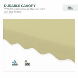 Outsunny 2.5M Square Cantilever Garden Parasol Umbrella With Cross Base, Beige - thumbnail 5