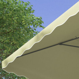 Outsunny 2.5M Square Cantilever Garden Parasol Umbrella With Cross Base, Beige - thumbnail 7