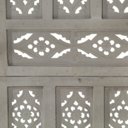 Vidaxl Hand Carved 4-Panel Room Divider Grey 160X165 Cm Solid Mango Wood Room Dividers - thumbnail 4
