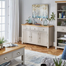The Furniture Market Cotswold Grey Painted Large 3 Door Sideboard - thumbnail 4