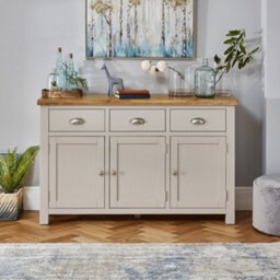 The Furniture Market Cotswold Grey Painted Large 3 Door Sideboard - thumbnail 3