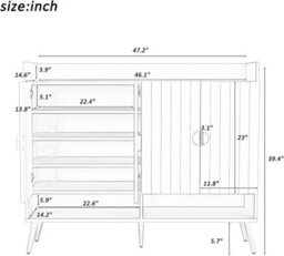 Hygrad Built to Survive Modern Shoe Storage Cabinet Hallway Display Storage Cabinet - thumbnail 5