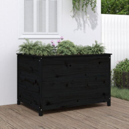 Berkfield Rustic Garden Raised Bed Black 119.5X82.5X78 Cm Solid Wood Pine - thumbnail 2