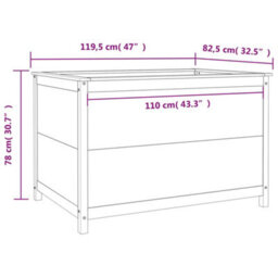 Berkfield Rustic Garden Raised Bed Black 119.5X82.5X78 Cm Solid Wood Pine - thumbnail 9