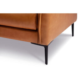 Valencia Jasper Leather Three Seats Sofa Cognac Nappa 11000 Top Grain Leather Kiln Dried Wood Solid Steel Legs - thumbnail 8