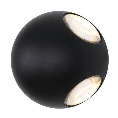 Luminosa Lighting Luminosa Slice Outdoor Modern Wall Lamp Matt Black Ip54 Clear Glass Shade Led 3000K - image 1
