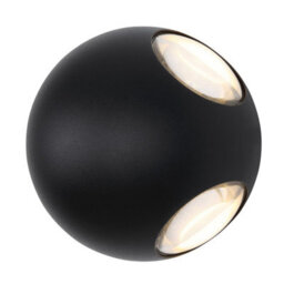 Luminosa Lighting Luminosa Slice Outdoor Modern Wall Lamp Matt Black Ip54 Clear Glass Shade Led 3000K