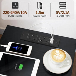 Bedside Tables Set Of 2 With Led Lights Charging Station Cabinet - thumbnail 5