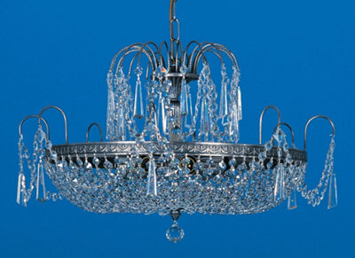 Luminosa Lighting Luminosa Rostock Strass Antique Nickel Pendant Ceiling Light