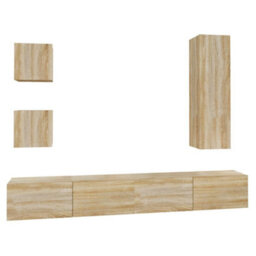 Berkfield 5 Piece Tv Cabinet Set Sonoma Oak Engineered Wood - thumbnail 2