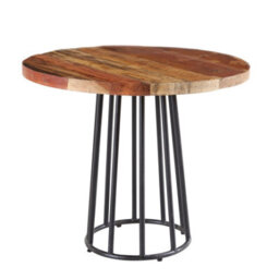 Wyld Haus Seattle Reclaimed Wood Round Dining Table With Metal Hairpin Base, Seats 4 - thumbnail 2