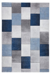 Grey/blue Rug, Easy To Clean Rug, Geometric Modern Rug, Stylish Rug For Bedroom, Livingroom & Diningroom-200Cm X 290Cm - thumbnail 1