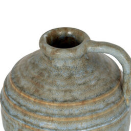 Wyld Haus Kala Large Rustic Ceramic Jug Vase With Handle In Grey Ceramic - thumbnail 5