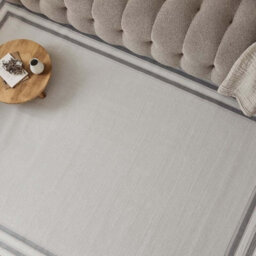 The Rugs Carmel Cream/grey Bordered Area Rug And Runner Non Shedding, Stain Resistant, Soft - thumbnail 7