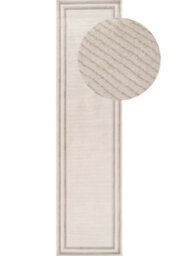 The Rugs Carmel Cream/grey Bordered Area Rug And Runner Non Shedding, Stain Resistant, Soft - thumbnail 2