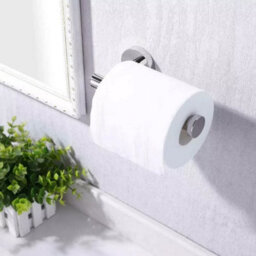 New Stainless Steel Toilet Roll Holder And Towel Ring Set Bathroom Wall Mounted - Silver (Toilet Roll + Ring Set) - thumbnail 4
