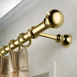 Ameha Plain Metal Curtain Pole 70-120 Cm Extendable Durability Antique Brass Curtain Rod 60mm Finials - thumbnail 6