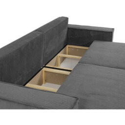 Sofa Bed Karl Corner Design With Storage Pull Out Sleep Function Springs Modern Upholstered Beige - thumbnail 6