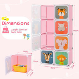 Costway 8-Cube Baby Closet Dresser Portable Kids Wardrobe Children's Storage Organizer - thumbnail 3