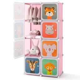 Costway 8-Cube Baby Closet Dresser Portable Kids Wardrobe Children's Storage Organizer - thumbnail 2
