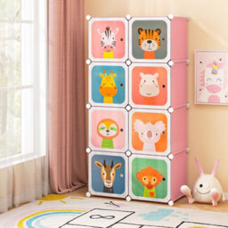 Costway 8-Cube Baby Closet Dresser Portable Kids Wardrobe Children's Storage Organizer - thumbnail 1