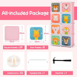Costway 8-Cube Baby Closet Dresser Portable Kids Wardrobe Children's Storage Organizer - thumbnail 9