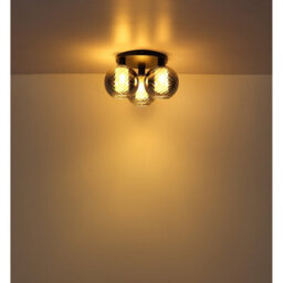 Luminosa Lighting Luminosa Ulf Shade Cluster Ceiling Light Matt Black Ball Smoke Glass Shade 3X E27 - thumbnail 3