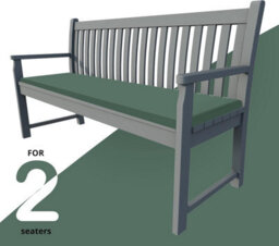istyle mode 2 Seater Garden Bench Cushion Seatpad Indoor & Outdoor Use - Bottle Green - thumbnail 3