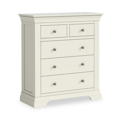 Colette Cream 2 Over 3 Chest Of Drawers - Fully Assembled By Roseland Furniture - image 1