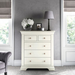 Colette Cream 2 Over 3 Chest Of Drawers - Fully Assembled By Roseland Furniture - thumbnail 2