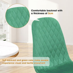 Alivio 4-Piece Velvet Dining Chairs, Ergonomic Upholstered Seat Metal Legs Indoor & Outdoor (Green) - thumbnail 8