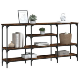 Berkfield Console Table Smoked Oak 160X29X80 Cm Engineered Wood - thumbnail 4