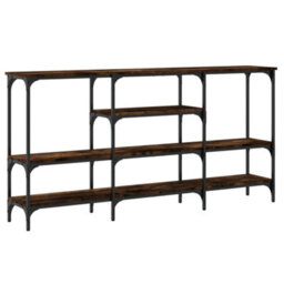 Berkfield Console Table Smoked Oak 160X29X80 Cm Engineered Wood - thumbnail 7