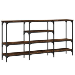 Berkfield Console Table Smoked Oak 160X29X80 Cm Engineered Wood - thumbnail 2