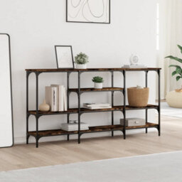 Berkfield Console Table Smoked Oak 160X29X80 Cm Engineered Wood - thumbnail 3