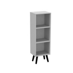 Urbn-Living Urbnliving 80Cm Height 3 Tier White Wooden Storage Cube Bookcase Scandinavian Style Black Legs