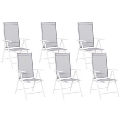 Beliani Set Of 6 Garden Chairs Catania Metal Grey - image 1