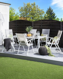 Beliani Set Of 6 Garden Chairs Catania Metal Grey - thumbnail 2